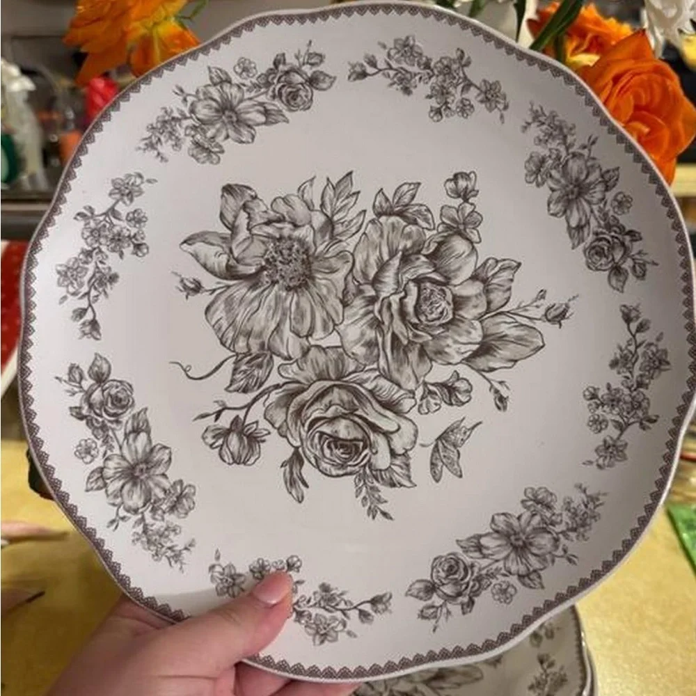 Pioneer Woman Agatha  Brown  Dinner Plate